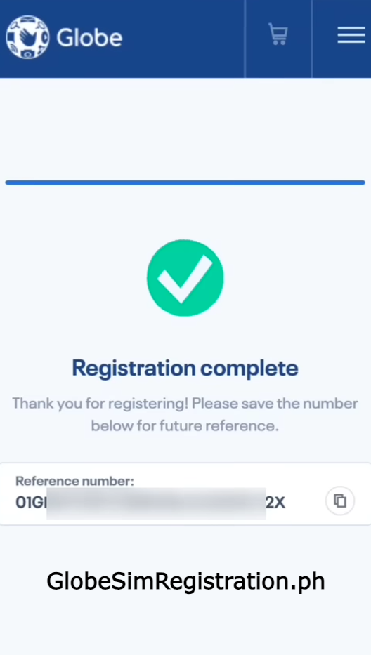 Glob Sim Registration, Registration Complete