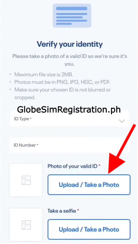 Glob Sim Registration Verify your identity