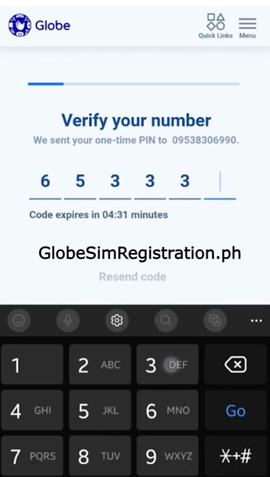 verify your number tm sim